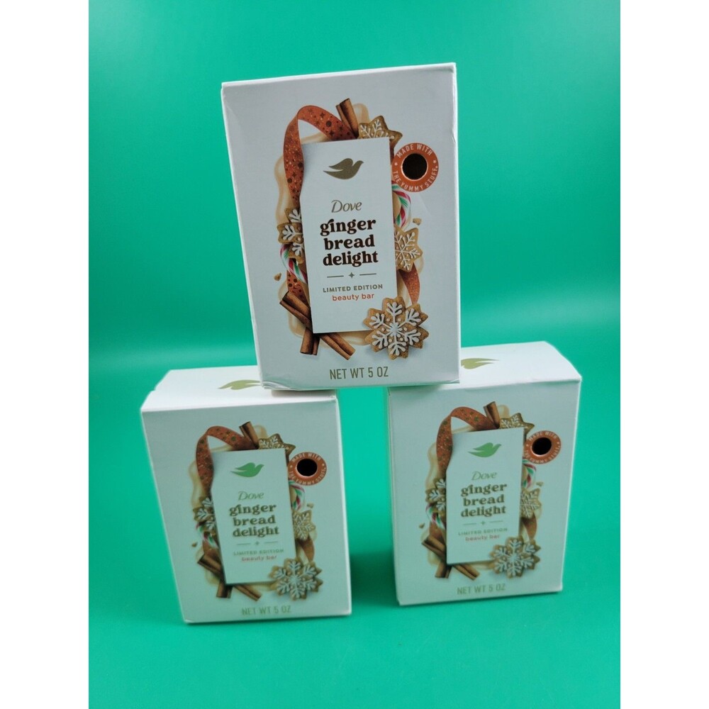 3x Dove Limited Edition Holiday Treats GINGER BREAD DELIGHT Beauty Bar 5oz Soap